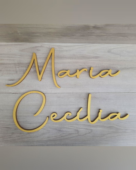 Nome de Parede Personalizado mdf Linha Aut - Maria Cecília