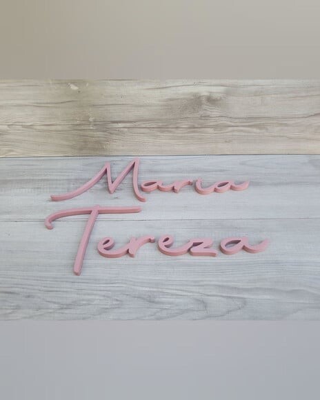 Nome de Parede Personalizado mdf Linha Aut - Maria Tereza