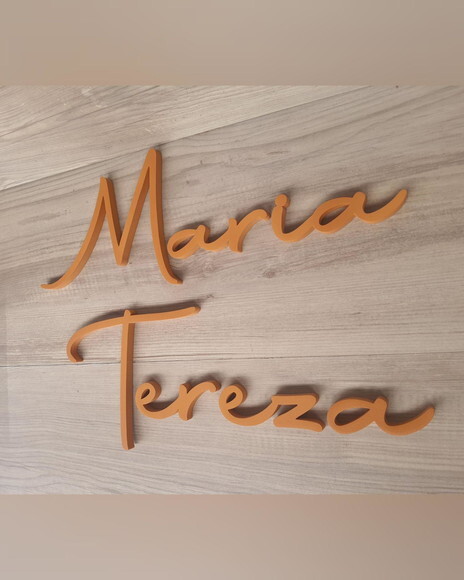 Nome de Parede Personalizado mdf Linha Aut - Maria Tereza