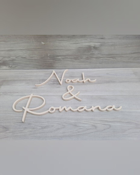 Nome de Parede Personalizado mdf Linha Aut - Noah & Romana