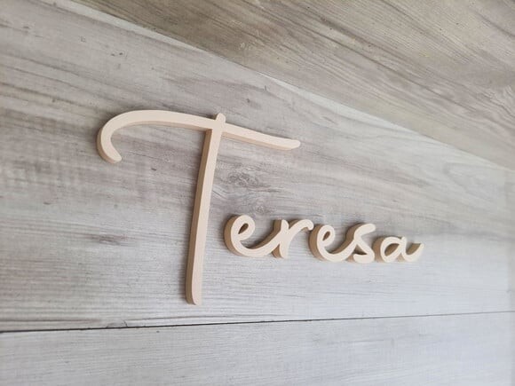 Nome de Parede Personalizado mdf Linha Aut - Teresa