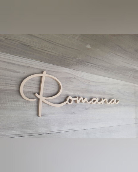 Nome de Parede Personalizado mdf Linha Aut - Romana