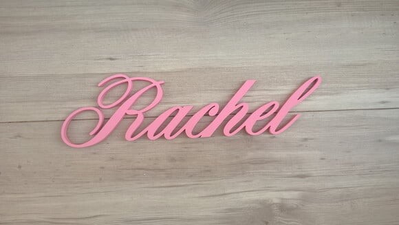 Nome Decorativo de Parede em MDF Mod ACP2 - Rachel - 10 cm