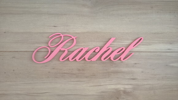 Nome Decorativo de Parede em MDF Mod ACP2 - Rachel - 10 cm