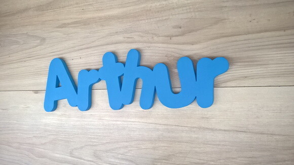 Nome Decorativo De Parede Em Mdf Mod Pk - Arthur - 13 Cm