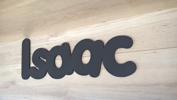 Nome Decorativo de Parede em MDF Mod PK - Isaac - 20 cm