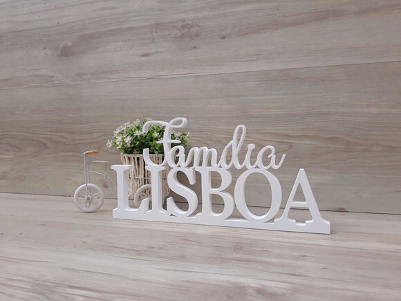 Nome em MDF - Peça de mesa Família com Sobrenome