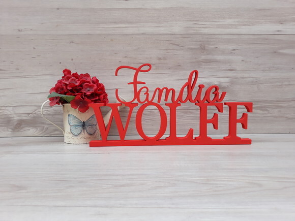 Nome em MDF - Peça de mesa Família com Sobrenome