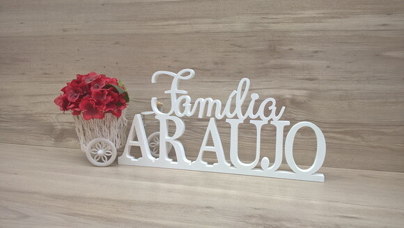 Nome em MDF - Peça de mesa Família com Sobrenome