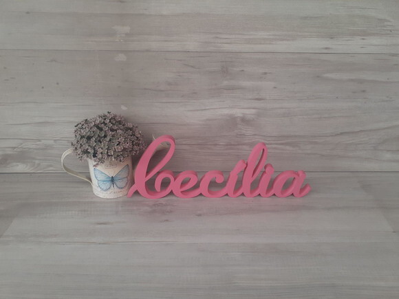 Nome em mdf - Peça de Mesa Linha as - Cecília - 13 cm