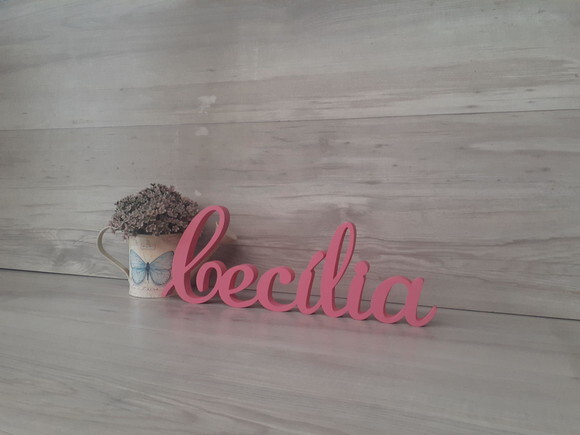 Nome em mdf - Peça de Mesa Linha as - Cecília - 13 cm