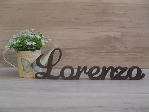 Nome em mdf - Peça de Mesa Linha as - Lorenzo 10 cm