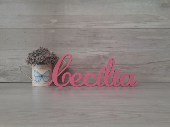 Nome em mdf - Peça de Mesa Linha as - Cecília - 13 cm