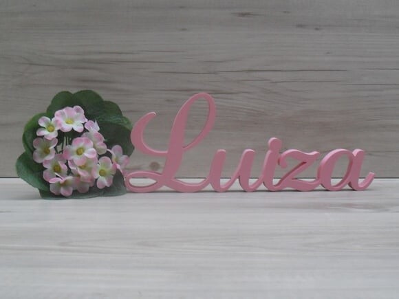 Nome em mdf - Peça de Mesa Linha as - Luiza 10 cm