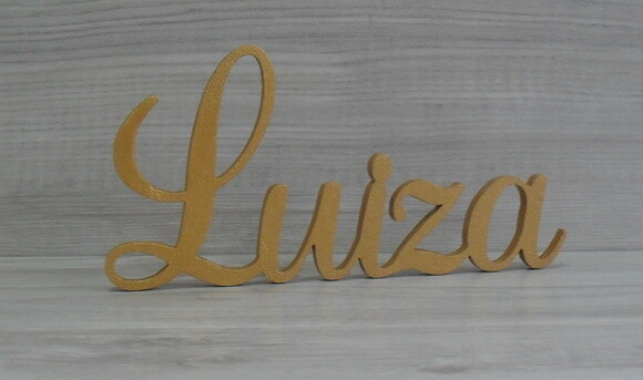 Nome em mdf - Peça de Mesa Linha as - Luiza 13 cm