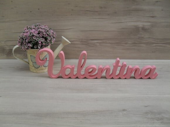 Nome em mdf - Peça de Mesa Linha as - Valentina 10 cm