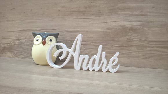 Nome em MDF - Peça de mesa Linha LS - André 13 cm