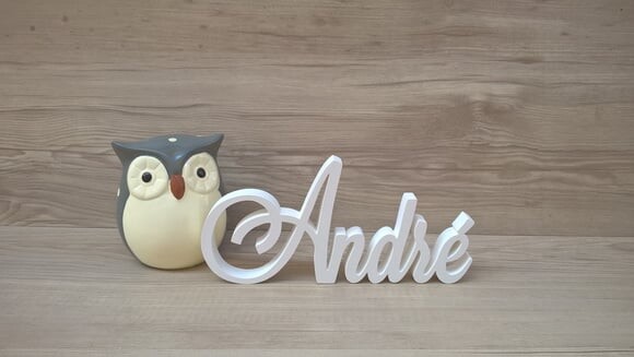 Nome em MDF - Peça de mesa Linha LS - André 13 cm