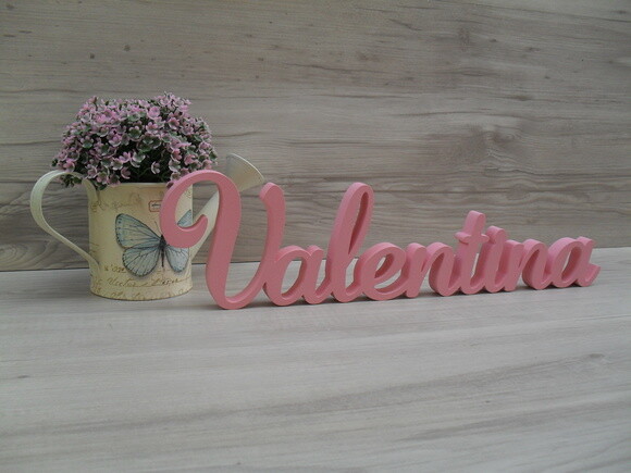 Nome em mdf - Peça de Mesa Linha as - Valentina 10 cm