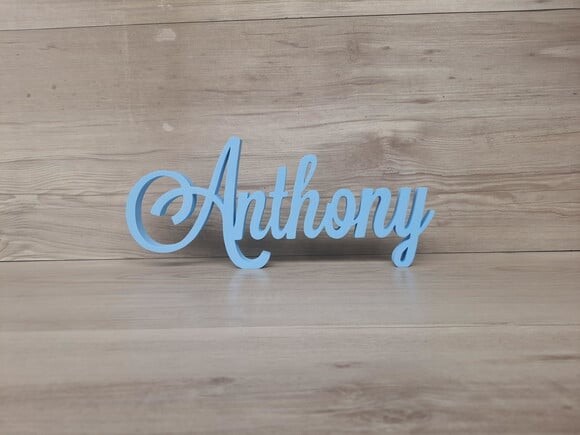 Nome em mdf - Peça de Mesa Linha Ls - Anthony 13 cm
