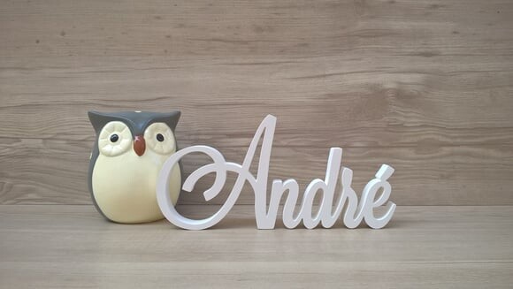 Nome em MDF - Peça de mesa Linha LS - André 13 cm