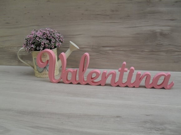 Nome em mdf - Peça de Mesa Linha as - Valentina 10 cm