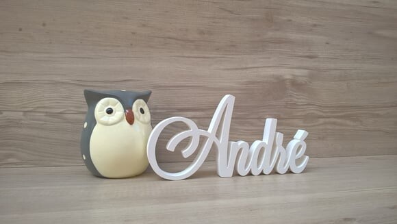 Nome em MDF - Peça de mesa Linha LS - André 13 cm