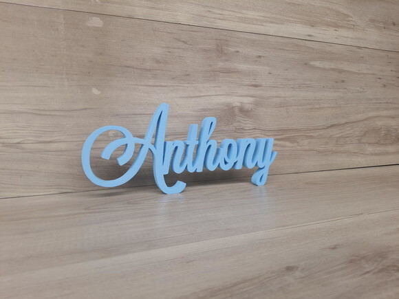 Nome em mdf - Peça de Mesa Linha Ls - Anthony 13 cm