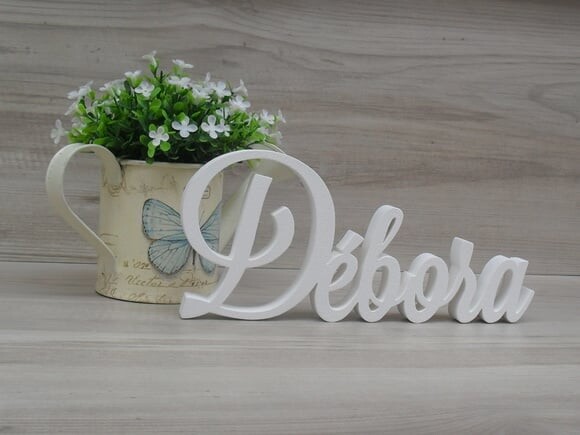 Nome Em Mdf - Peça De Mesa Linha Ls - Débora 10 Cm