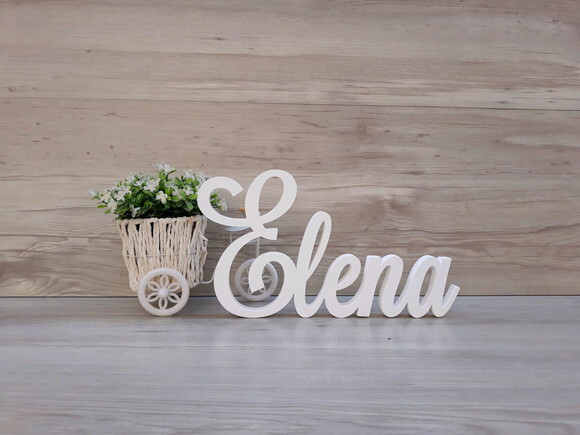 Nome em MDF - Peça de mesa Linha LS - Elena - 16 cm