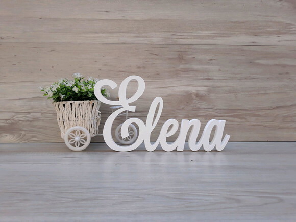 Nome em MDF - Peça de mesa Linha LS - Elena - 16 cm