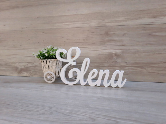 Nome em MDF - Peça de mesa Linha LS - Elena - 16 cm