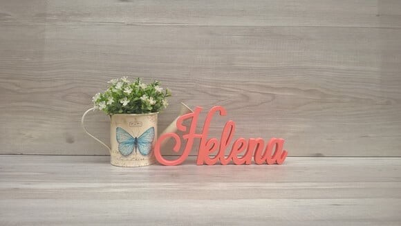 Nome Em Mdf - Peça De Mesa Linha Ls - Helena 10 Cm