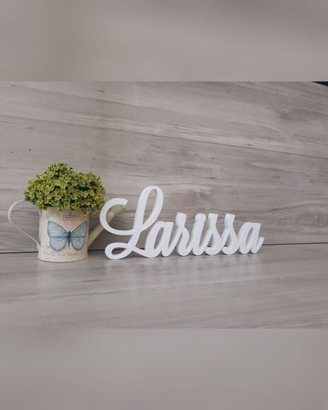 Nome em mdf - Peça de Mesa Linha Ls - Larissa 13 cm