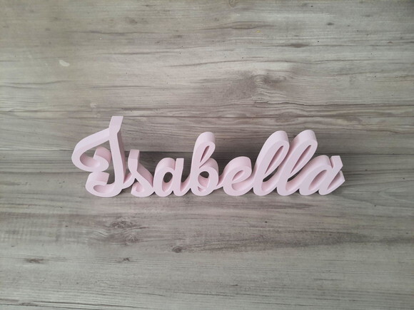 Nome em mdf - Peça de Mesa Linha Ls - Isabella 13 cm