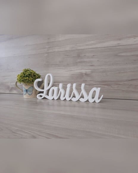 Nome em mdf - Peça de Mesa Linha Ls - Larissa 13 cm