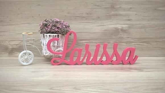 Nome em mdf - Peça de Mesa Linha Ls - Larissa 13 cm