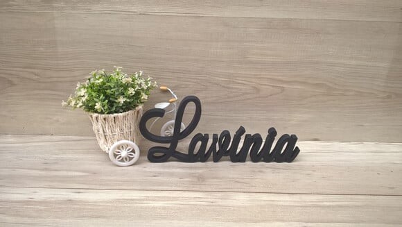 Nome Em Mdf - Peça De Mesa Linha Ls - Lavínia 10 Cm