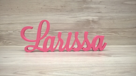Nome em mdf - Peça de Mesa Linha Ls - Larissa 13 cm
