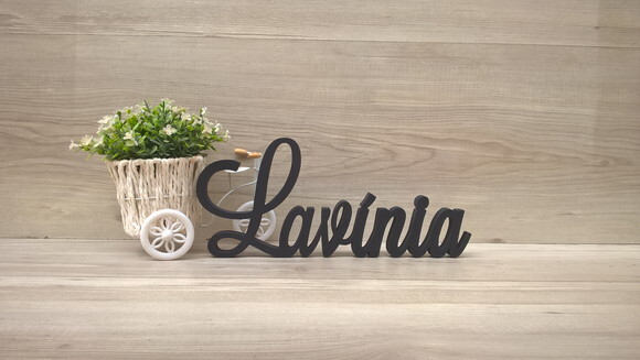 Nome Em Mdf - Peça De Mesa Linha Ls - Lavínia 10 Cm