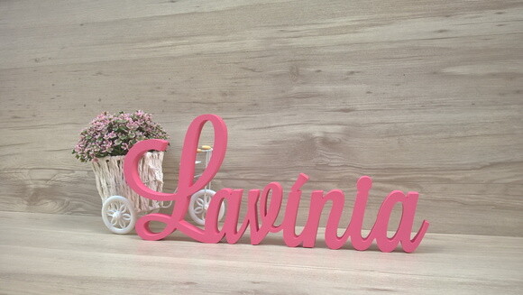 Nome em mdf - Peça de Mesa Linha Ls - Lavínia 16 cm
