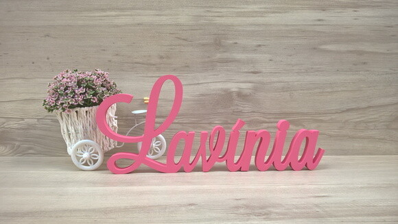 Nome em mdf - Peça de Mesa Linha Ls - Lavínia 16 cm