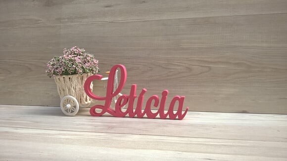Nome em mdf - Peça de Mesa Linha Ls - Letícia 10 cm