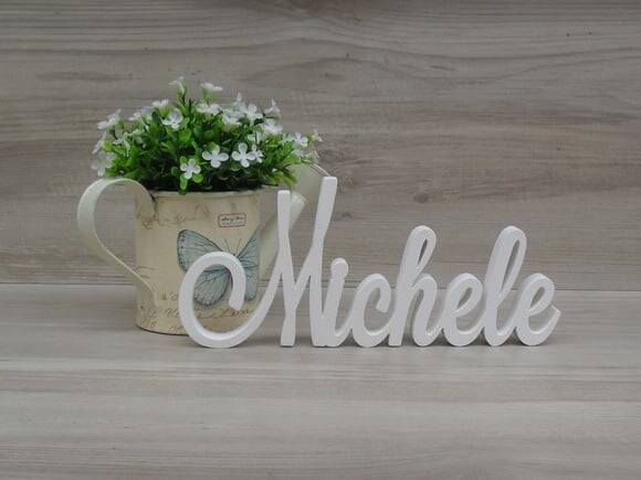 Nome Em Mdf - Peça De Mesa Linha Ls - Michele 10 Cm
