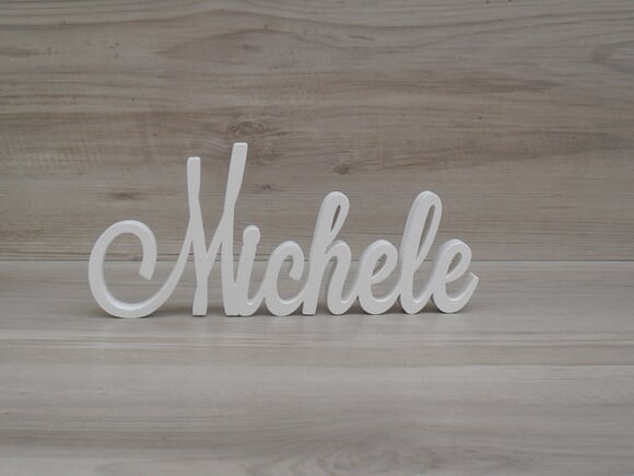 Nome Em Mdf - Peça De Mesa Linha Ls - Michele 10 Cm