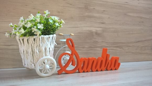 Nome Em Mdf - Peça De Mesa Linha Ls - Sandra 10 Cm