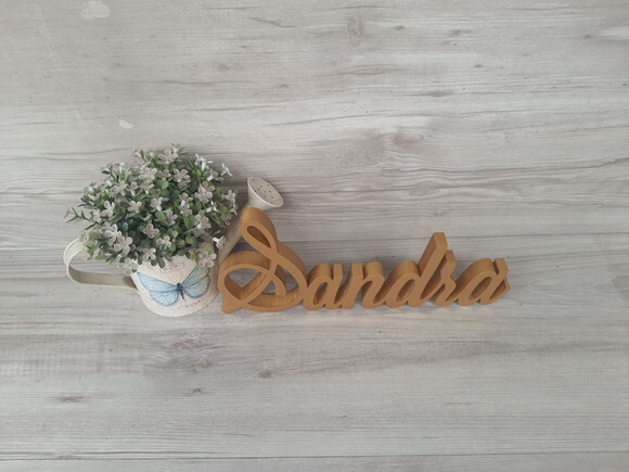 Nome em mdf - Peça de Mesa Linha Ls - Sandra 13 cm