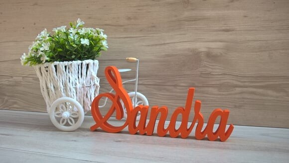 Nome Em Mdf - Peça De Mesa Linha Ls - Sandra 10 Cm