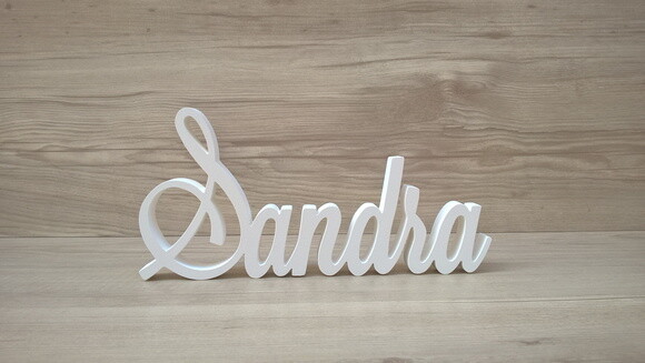 Nome em MDF - Peça de mesa Linha LS - Sandra 13 cm