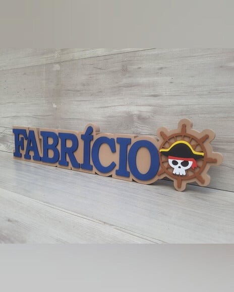 Nome em mdf - Peça de Mesa Tema Blox Fruits - Fabrício